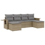  The Living Store Vrtna sedežna garnitura 6-delna z blazinami bež poli ratan - Vrtna Sedežna Garniture, (21459781) | Shoptok.si