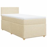 vidaXL Box spring postelja z vzmetnico krem 90x190 cm blago, (21291315) Cene