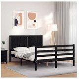  Posteljni okvir z vzglavjem črn 140x190 cm trles | Shoptok.si