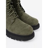 Shelvt Dark green workers with thick soles and lacing | ePonuda.com