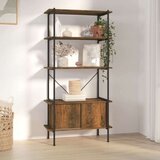  Regal z omarico 5-nadstropen 80x40x163 cm jeklo in inž. les, (20716529) | Shoptok.si