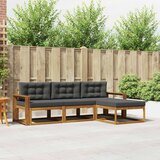  Set vanjskih sofa 4 kom. Prirodna i antracit Smeđa 257,5 x 162,5 x 73 cm | shoptok.hr