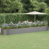 vidaXL Povišena vrtna gredica od čelika 584x140x68 cm sivi | shoptok.hr