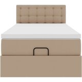 vidaXL Otomanski posteljni okvir z vzmetnico kapučino 80x200 cm, (21610759) | Shoptok.si