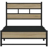 vidaXL Kovinski posteljni okvir brez vzmetnice sonoma hrast 90x190 cm | Shoptok.si