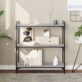 vidaXL Regal za knjige s 3 razine siva boja hrasta 80x30x86 cm drveni Cijene