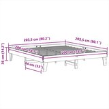  Posteljni okvir brez vzmetnice vošč. rjava 200x200 cm borovina, (21525714) | Shoptok.si