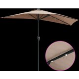vidaXL Vrtni dežnik Taupe 294 x 150 x 224 cm blago | Shoptok.si
