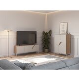 Marckeric Krem/u prirodnoj boji komoda u dekoru hrasta 85x120x40 cm Lilou – | shoptok.hr