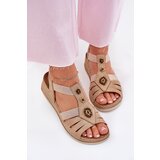 Inblu Women's Wedge Sandals With Decorations Beige | ePonuda.com