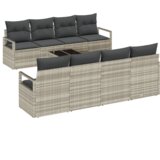  Set vrtnih kauča s 9 komada s jastučićima Svijetlosiva Poli ratan | shoptok.hr