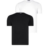 Dewberry DUAL SET T8569 BIKE COLLAR MENS T-SHIRT-DARK BLACK-WHITE Cijene