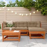  Set lounge namještaja za vrt 5 pcs Vosak Smeđa Masivna borovina | Eponuda.ba