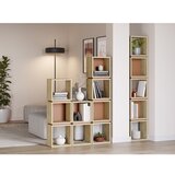Marckeric Ciglasta/u prirodnoj boji biblioteka u dekoru hrasta 32x167 cm Lofty – | shoptok.hr