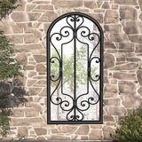  Vrtno ogledalo crno 70 x 30 cm željezno za vanjsku upotrebu | shoptok.hr
