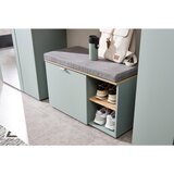 XORA garderobna klop žajbljevo zelena, hrast artisan | Shoptok.si