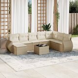  9-dijelni set vrtnih sofa s jastucima bež od poliratana | shoptok.hr