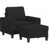  Fotelja s tabureom crna 60 cm od tkanine | Eponuda.ba