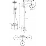 Hansgrohe termostatska armatura za tuš Croma 220 1jet Showerpipe (27185000) | Shoptok.si