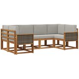 vidaXL Zunanja garnitura za sedenje 6 pcs Naravna in svetlo siva, (5000281034) | Shoptok.si
