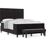  Postelja z vzmetnico z vzmetnico Črna 160 x 200 cm Žamet, (5000127904) | Shoptok.si