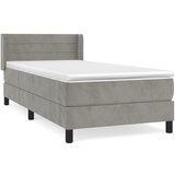 Maison Chic Box spring postelja - Vzmetna postelja z vzmetnico svetlo siva 80x200 cm žamet SL7919, (21904069) Cene