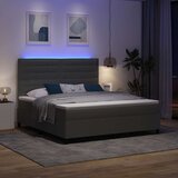 VidaXL Postelja z vzmetnicami in LED - Temno siva - 180 x 200 cm Tkanina, (5000128208) Slike