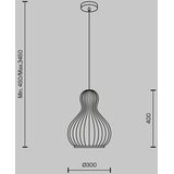 MAYTONI MOD192PL-01W1 - Luster na sajli ROOTS 1xE27/40W/230V, prečnik 30 cm, bež | Eponuda.com