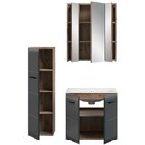 MID.YOU Kopalnica Ice, Črna, Barva Hrasta, 3-Delna | Shoptok.si
