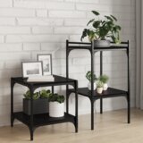 vidaXL police za knjige - 4 kom, crni hrast, 40x40x1.5 cm, napravljene od konstruiranog drva. | shoptok.hr
