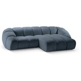 Micadoni Home Modra žametna kotna sedežna garnitura Diana – | Shoptok.si