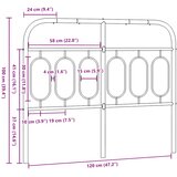  Metalno zamjensko uzglavlje bijelo 120 cm | shoptok.hr