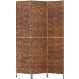 vidaXL Sobna pregrada s 3 panela smeđa 122 x 180 cm od vodenog zumbula | shoptok.hr