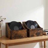  Kutija za LP ploče 2 kom. Dimljeni hrast 37 x 33 x 32 cm | shoptok.hr