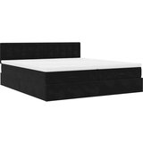 vidaXL Otomanski posteljni okvir z vzmetnicami črn 160x200 cm žamet, (21610739) | Shoptok.si