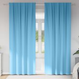  Zavjese 2 pcs Svijetlo plava 225 x 140 cm Poliester | shoptok.hr