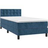 vidaXL Krevet box spring s madracem LED tamnoplavi 80 x 200 cm baršun | shoptok.hr