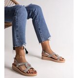 Gemre Silver platform sandals with rhinestones Mifsa | shoptok.hr