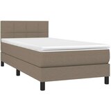 vidaXL Box spring postelja z vzmetnico LED taupe 80x200 cm blago | Shoptok.si