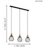 Eglo 44094 - visilica na sajli palmorla 3xE27/60W/230V | Eponuda.com
