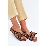 Boto Ladies Slippers With Clear On Cork Sole Leopard Brown Sercele | shoptok.hr