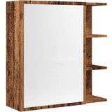 vidaXL Kopalniška omarica z ogledalom star les 62,5x20,5x64cm inž. les, (22056497) u