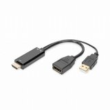 Digitus DisplayPort / HDMI / USB priključni kabel DisplayPort utičnica, HDMI A utikač, USB-A utikač 0.2 m crna AK-330101-002-S DisplayPort 1.2, dvostruko zaštićen, fleksibilan, sveukupno zaštićen, ... | Eponuda.ba