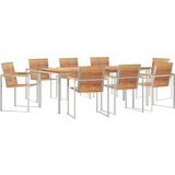  Vrtni set za objed 9 pcs Masivni teak drvo i nehrđajući čelik | shoptok.hr