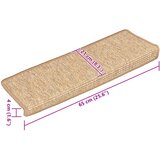 Prostirke za stepenice 15 kom 65x21x4 cm svijetlosmeđe pravokutne rubove | shoptok.hr