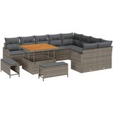 vidaXL Vrtna sedežna garnitura z blazino 12 pcs Siva 100 x 100 x 71 cm, (5000020611) | Shoptok.si