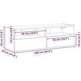 TV zidna vitrinka crni hrast 100x30x30 cm konstruirano drvo | shoptok.hr
