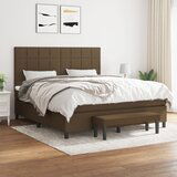 Maison Chic Box spring postelja - Vzmetna postelja z vzmetnico temno rjava 160x200 cm blago SL8389, (21900011) | Shoptok.si