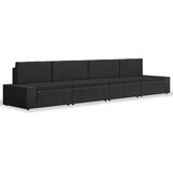 Maison Chic Seti vrtnega pohištva - Vrtna garnitura - Vrtni pohištvo set 4-delna poli ratan črna, (21810851) | Shoptok.si