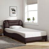 Maison Chic Posteljni okvir - Enojna postelja - Postelja za odrasle brez vzmetnice temno rjav 100x200 cm blago-J7725, (21769292) | Shoptok.si